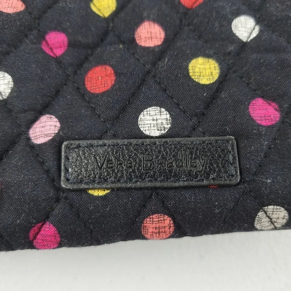 Vera Bradley Vivian Hobo Bag Havana Dots 2 Outer Zip Pockets Black NWT